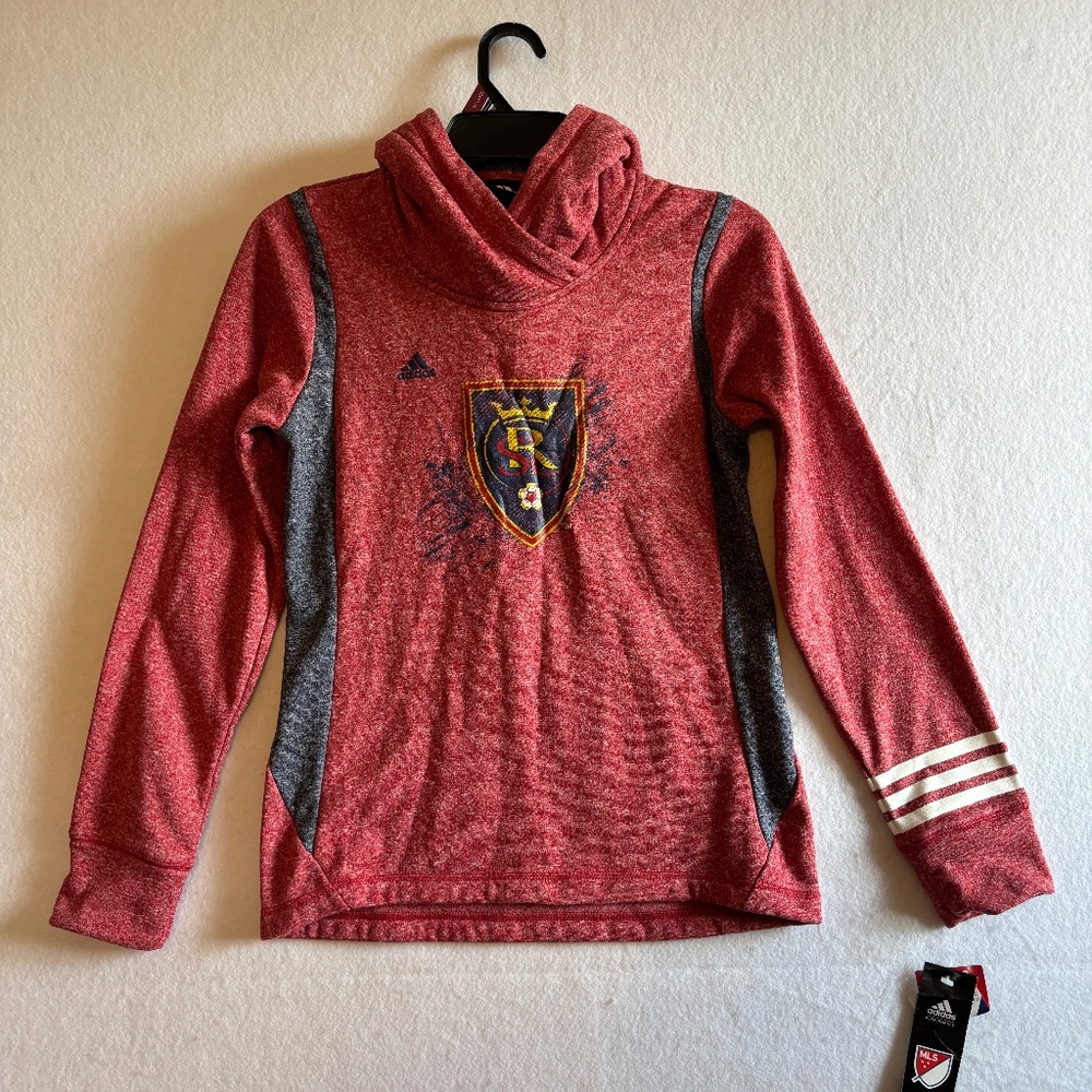 Adidas Real Salt Lake Major League Soccer MLS Youth Pullover Hoodie Size L 14